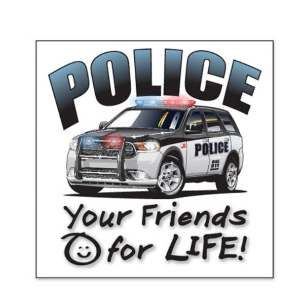 Police Your Friends for Life Temporary Tattoo, Stock