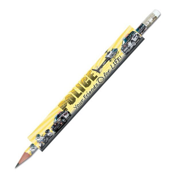 Police Your Friends For Life with Vehicles Full Color Pencil, Stock