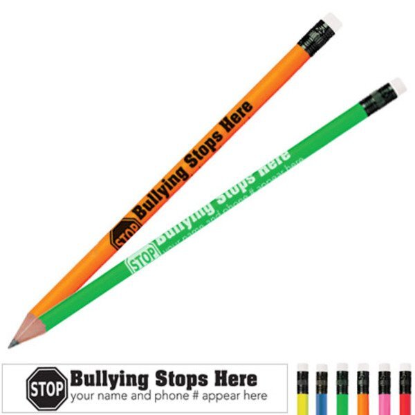 Bullying Stops Here Neon Pencil