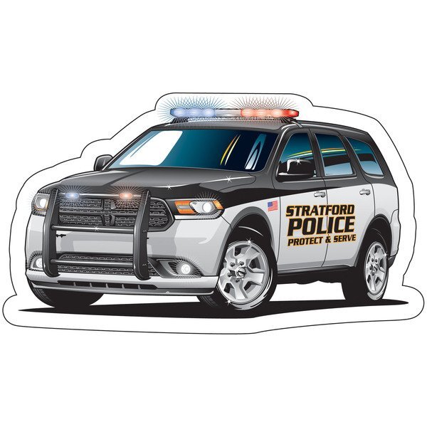 Police SUV Die-Cut Car Magnet