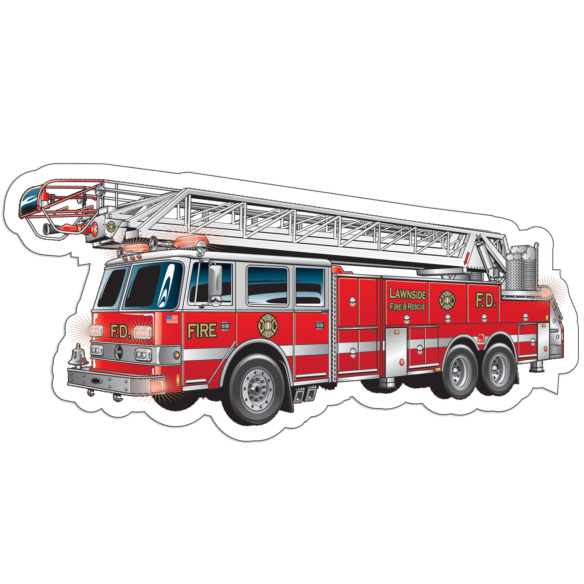 Fire Department - Ribbon Magnet Rescue, Firefighter Magnetic Bumper Sticker 