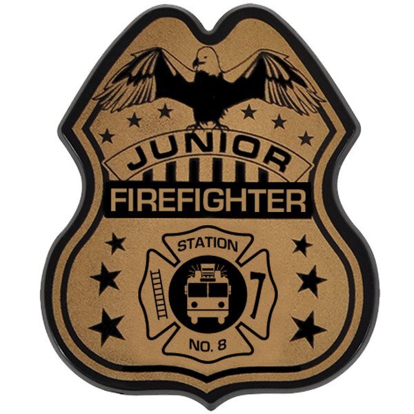 Junior Firefighter Badge, Direct Print
