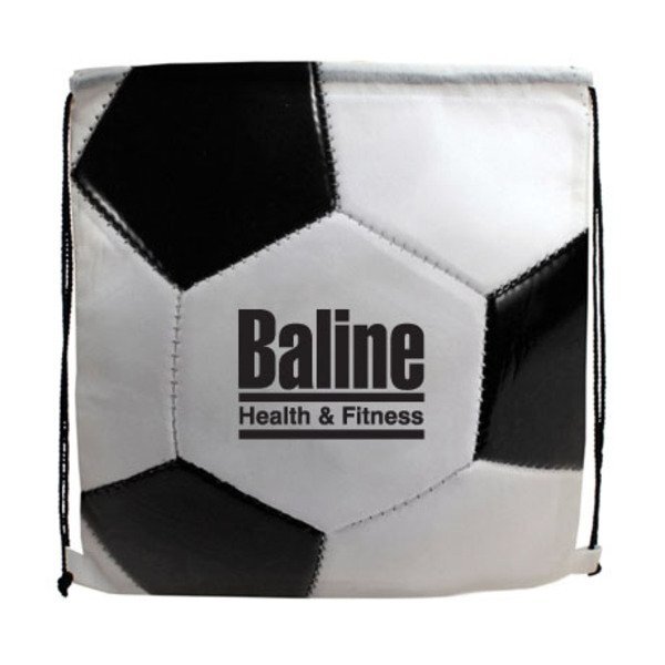 Soccer Style 210D Polyester Drawstring Backpack