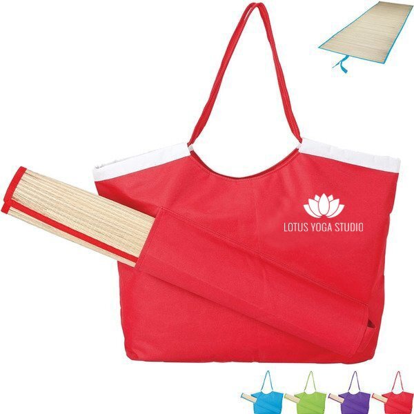 Beachfront 600D Polyester Tote & Straw Mat