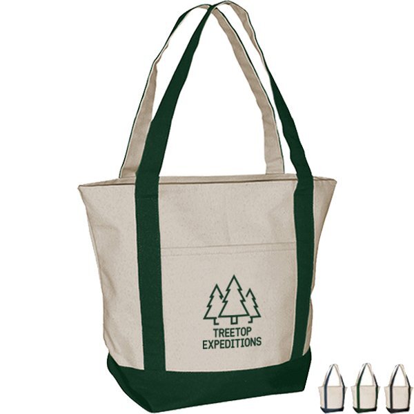 Zippered Canvas Boat Tote