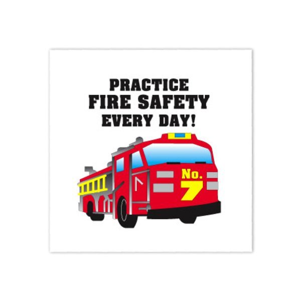 Fire Engine Practice Fire Safety Every Day Temporary Tattoo, Stock
