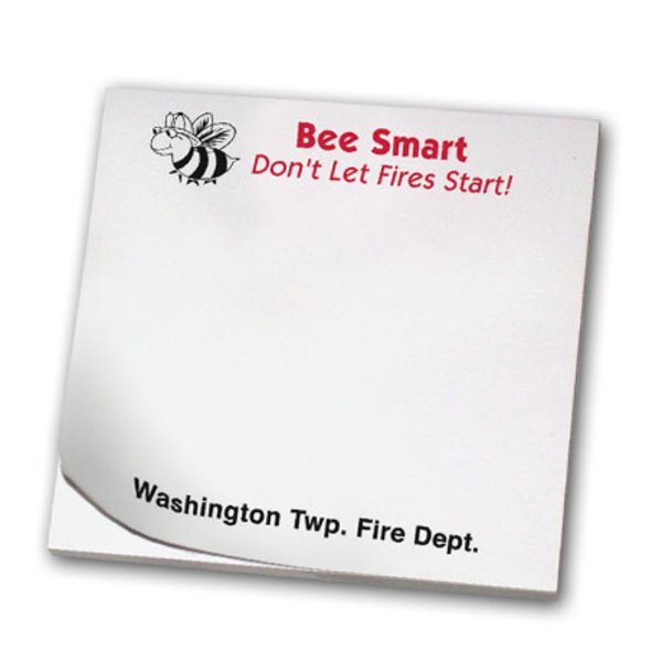 Bee Smart Don't Let Fires Start, 25 Sheet Sticky Pad