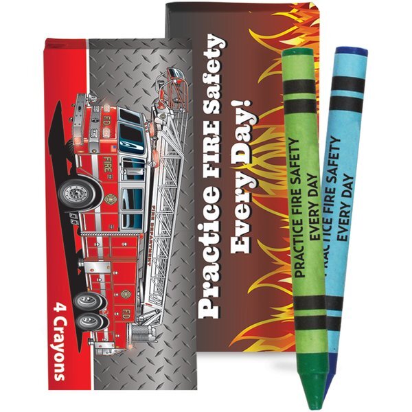 Four Pack Crayons, Practice Fire Safety Every Day, Stock