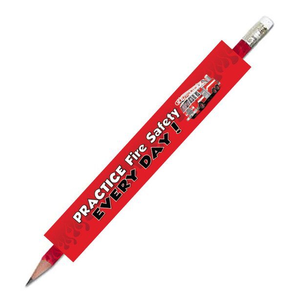 Practice Fire Safety Every Day Fire Truck Pencil, Stock