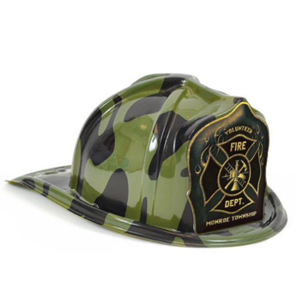 Chief's Choice Kid's Firefighter Hat Green Camo, Custom Shield