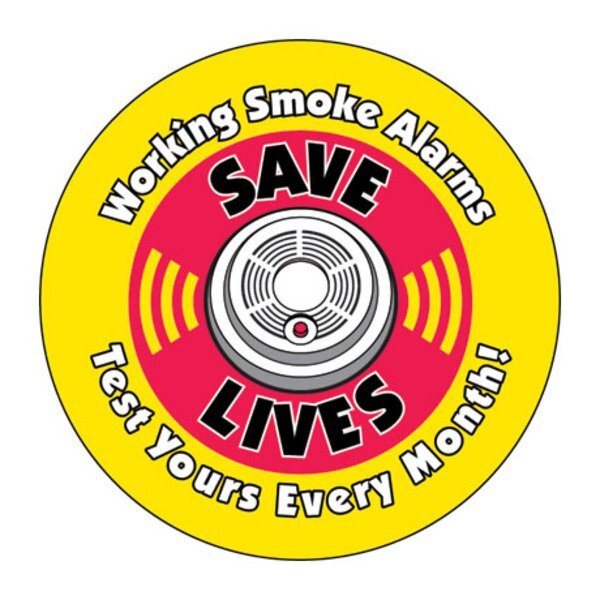 Working Smoke Alarms Save Lives Sticker Roll, Stock