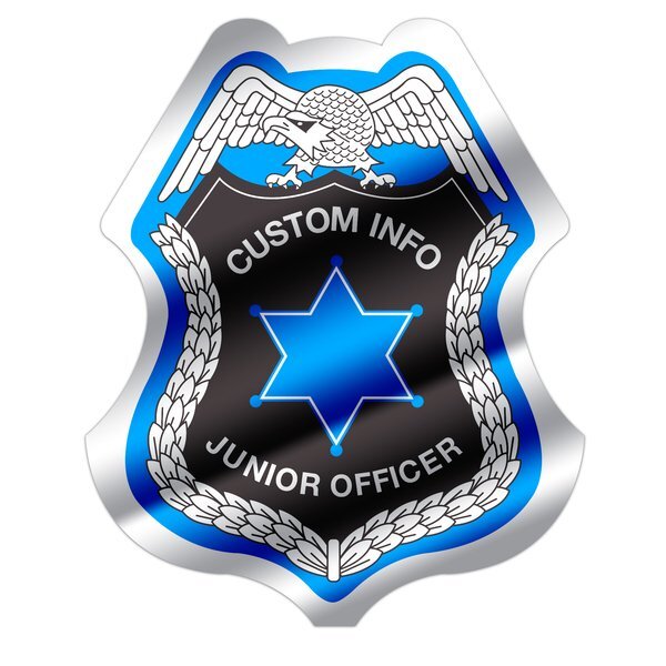 Junior Police Officer Foil Sticker Badge, Custom