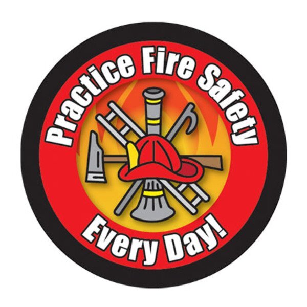 Practice Fire Safety Every Day Scramble Sticker Roll, Stock