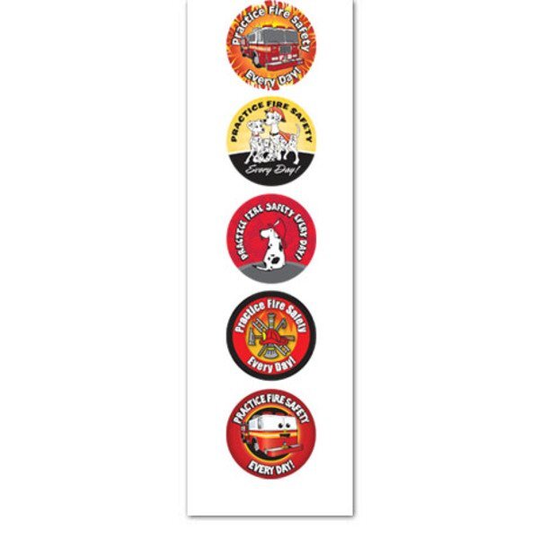 Practice Fire Safety Every Day Assorted Sticker Roll, Stock