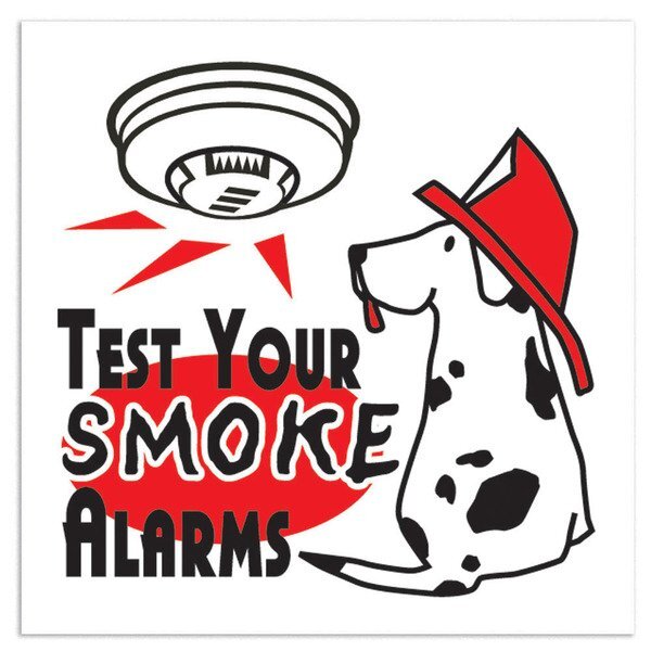 Test Your Smoke Alarms Temporary Tattoo, Stock
