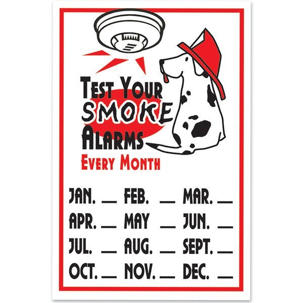 Test Your Smoke Alarms Reminder Window Clings, Stock
