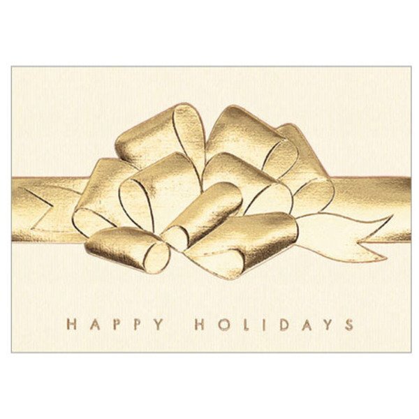 Happy Holidays Raised Foil Bow Holiday Greeting Card