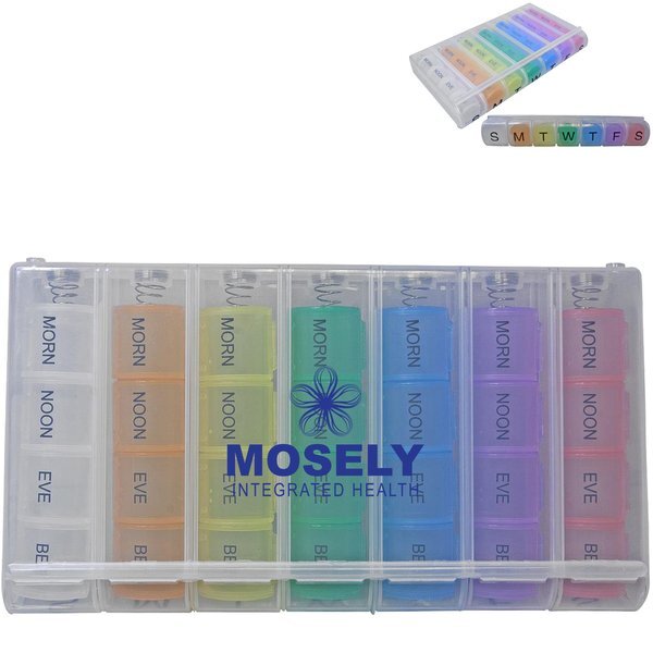 Colorful 28 Compartment Pill Case