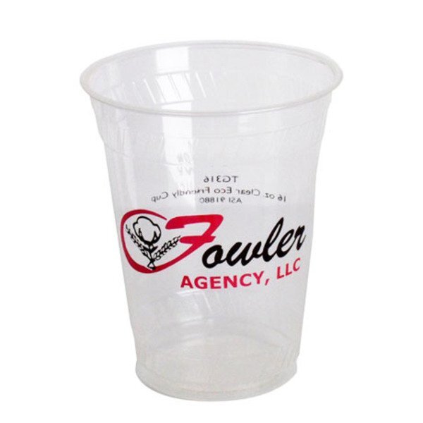 Biodegradable Clear Plastic Cup, 16oz.