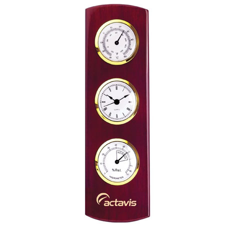 backlit weather wall clock
