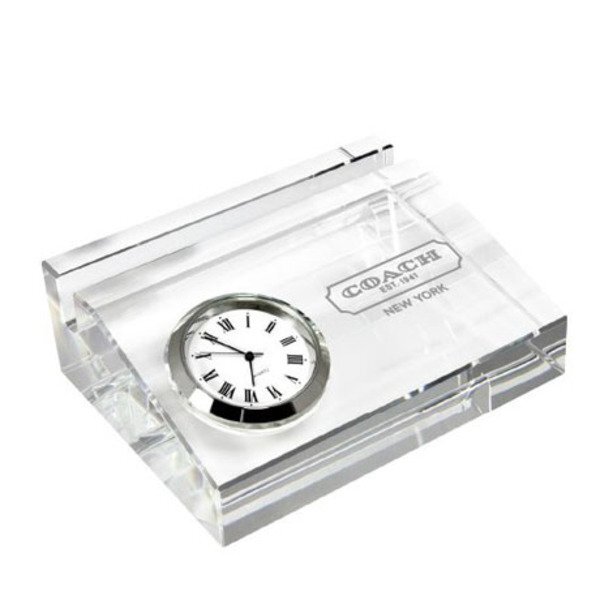 Crystal Card Holder w/ Clock