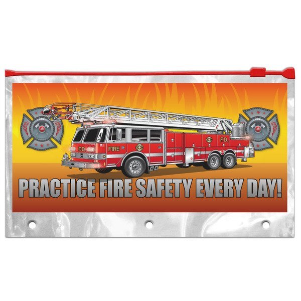 Practice Fire Safety Every Day Fire Truck Pencil Pouch, Stock