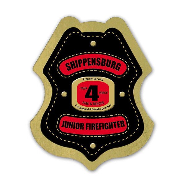 Junior Firefighter Foil Sticker Badge