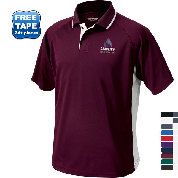 Charles River® Color Blocked Piqué Men's Wicking Polo