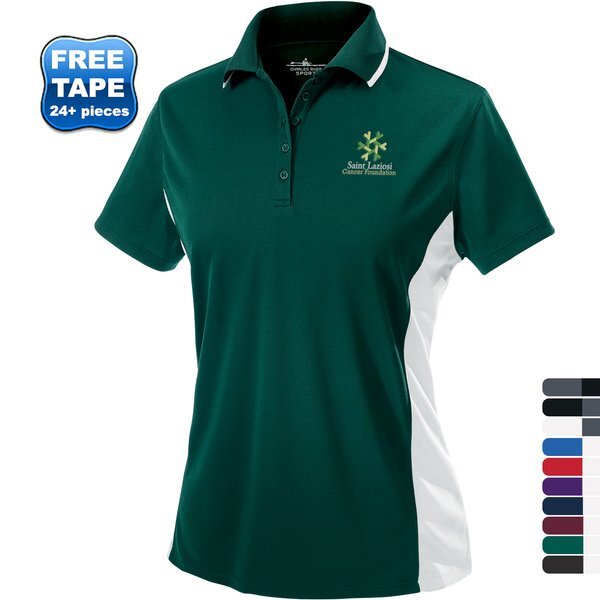 Charles River® Color Blocked Piqué Ladies' Wicking Polo
