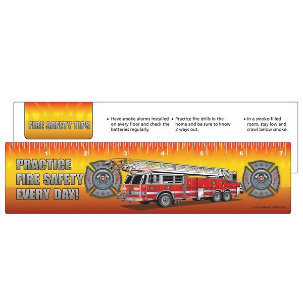Practice Fire Safety Every Day Laminated Safety Ruler, Stock