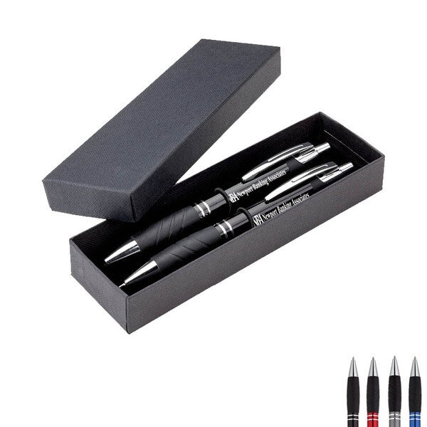 Plunge-Action Ballpoint Pen & Pencil Set