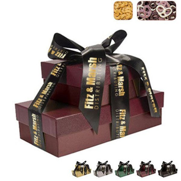 Cosmopolitan Chocolate Covered Pretzels & Cashews Gift Tower