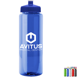 Guzzler Transparent Sport Bottle, 32oz. - Push/Pull Lid Guzzler Transparent Sport Bottle, 32oz. - Push/Pull Lid