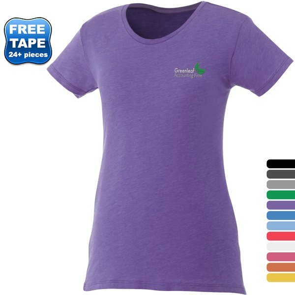 Bodie Ladies' Heather Jersey Knit Tee, Full Color