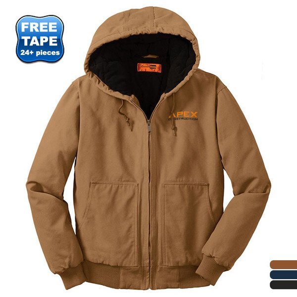 CornerStone® Washed Duck Cloth Insulated Hooded Men's Work Jacket