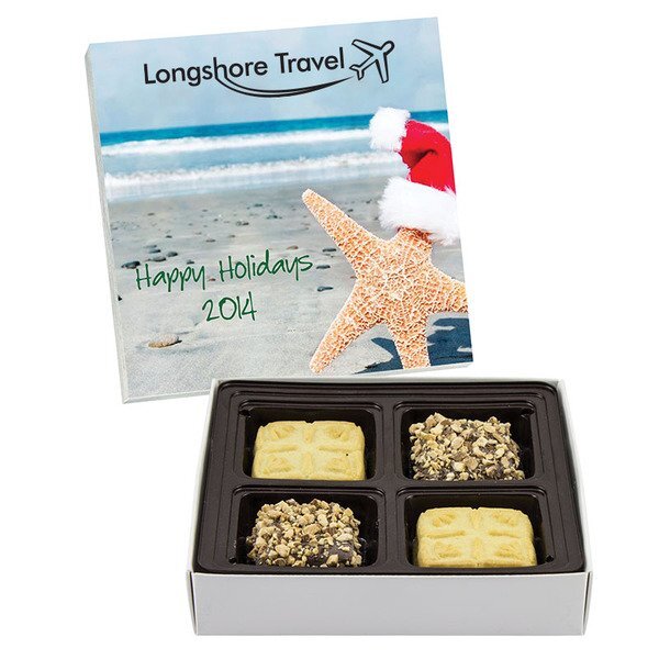 Square Custom Candy Box w/ Shortbread Cookies & Buttercrunch