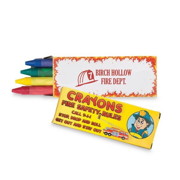 Four Pack Crayons, Fire Safety Design Custom