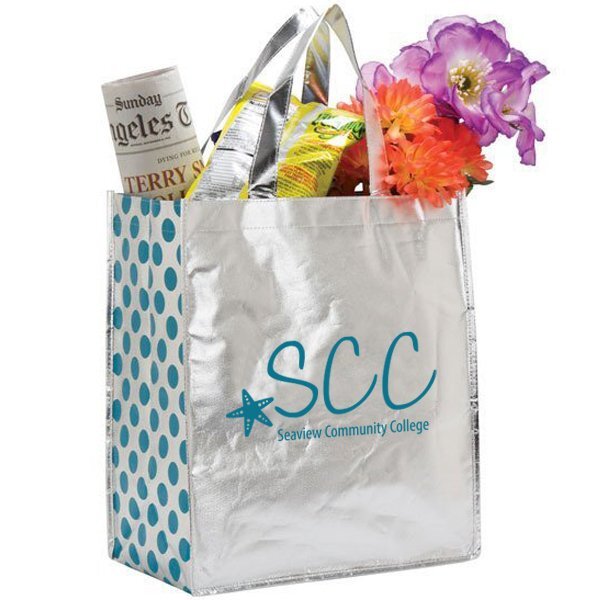 Laminated Chic Dot Grocery Tote