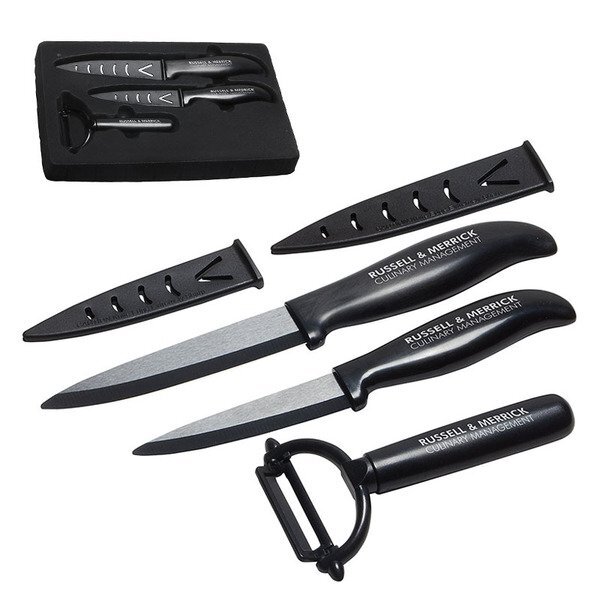 Black Top Choice Ceramic Knife & Peeler Set