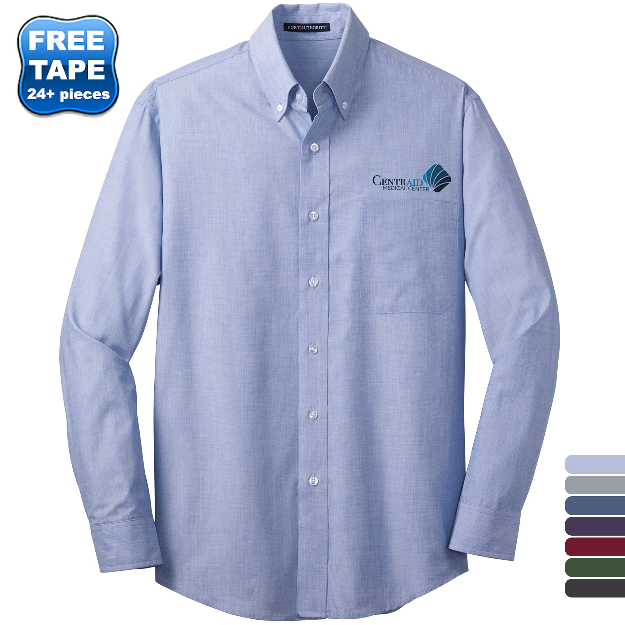 Winwinus Mens Button Down Dress Shirt Embroidered Long Sleeve Shirt 