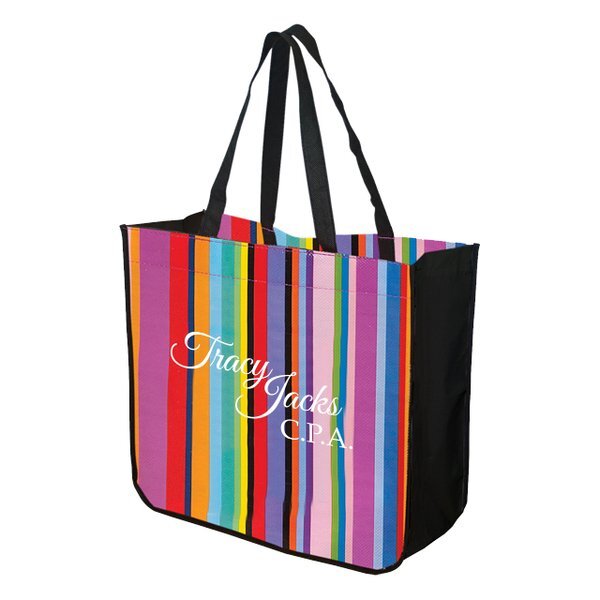 Large Multi-Stripe Recycled Tote