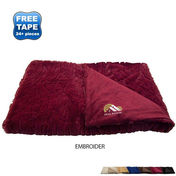 Mendocino Fur Feel Reversible Throw Blanket, 50" x 60"