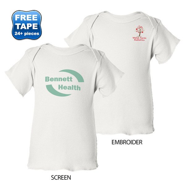 Rabbit Skins® Ringspun Cotton Lap Shoulder Infant T-Shirt, White