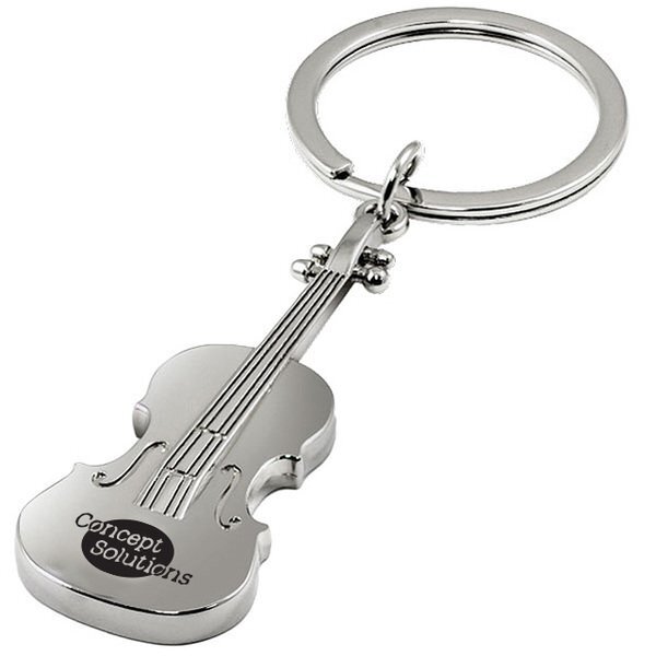 Silver Violin Keychain