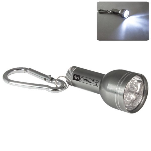 Flashlight w/Metal Carabiner and 6 LEDs