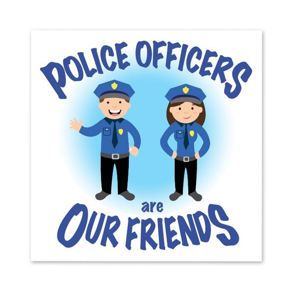 Police Officers Are Our Friends Temporary Tattoo, Stock