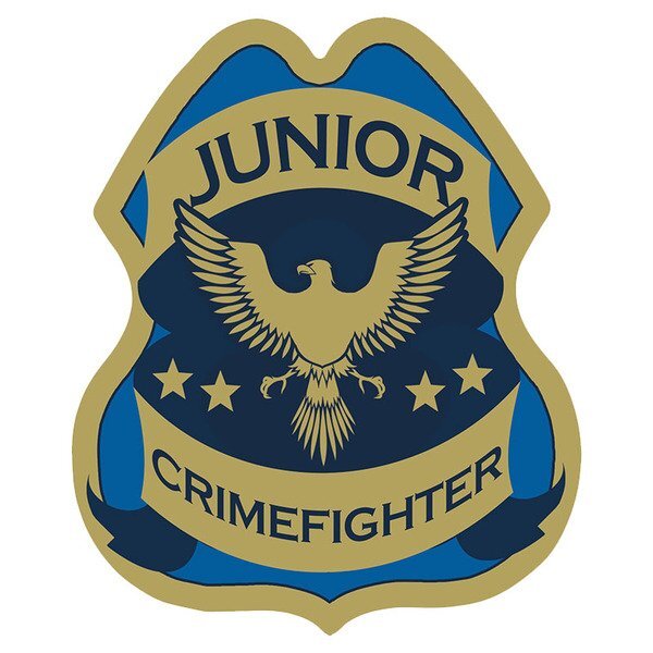Junior Crimefighter Foil Sticker Badge, Stock