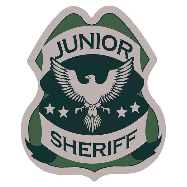Junior Sheriff Foil Sticker Badge, Stock