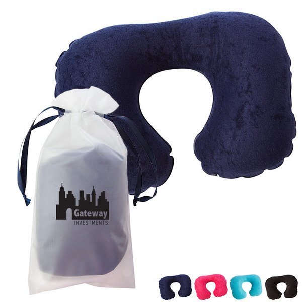 Terry Cotton Inflatable Travel Pillow