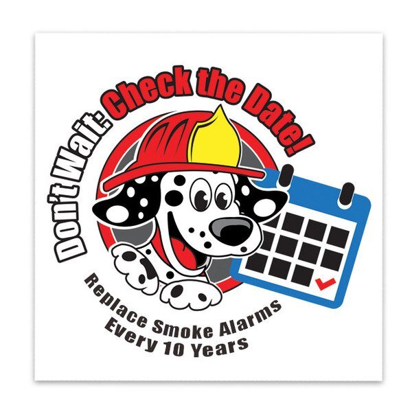 Replace Smoke Alarms Every 10 Years Temporary Tattoo, Stock - Closeout, On Sale!